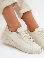 Kožené dámské polobotky se zipem béžové Dorothea