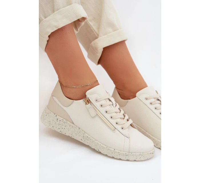 Kožené dámské polobotky se zipem béžové Dorothea Kožené dámské polobotky se zipem béžové Dorothea