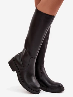 Dámske kožené zateplené čižmy Maciejka - čierne