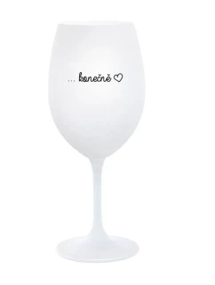 ...KONEČNĚ - bílá  sklenice na víno 350 ml
