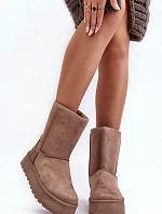 Dámske snehové topánky VL256P Dark beige - Seastar