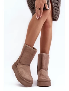 Dámske snehové topánky VL256P Dark beige - Seastar