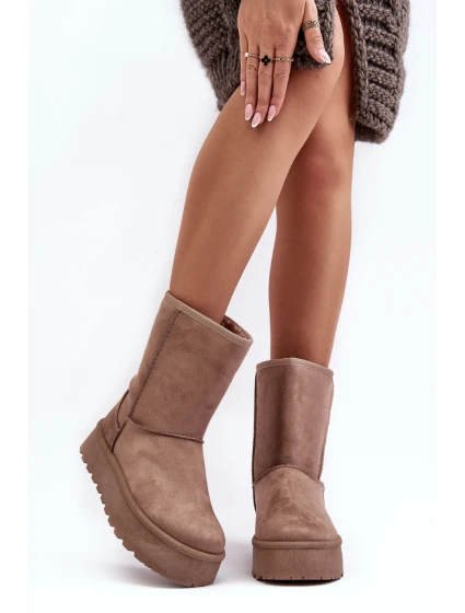 Dámske snehové topánky VL256P Dark beige - Seastar