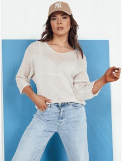 Dámský prolamovaný svetr beige Dstreet model 21976230 - FashionStreet
