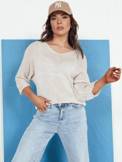 Dámsky ažurový sveter ANNIS beige FashionStreet MY2336