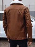 Pánská kožená bunda s kožešinou hnědá Dstreet model 21979558 - FashionStreet
