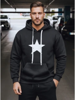 Pánská mikina s kapucí černá model 21993019 - Dstreet