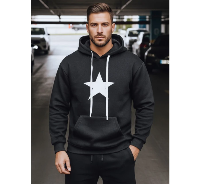 Pánská mikina s kapucí černá model 21993019 - Dstreet Pánská mikina s kapucí černá model 21993019 - Dstreet