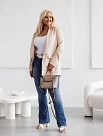 Klasická dámska plus size bunda béžová (8275)