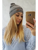 Čiapka s fleecom Patrycja K254 čierna+sivá