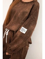 Dámska súprava z viskózy oversize s efektom blednutia hnedá