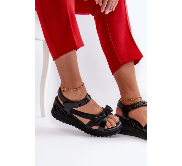 Sandały Damskie Z Kokardką D&A CR956 Czarne