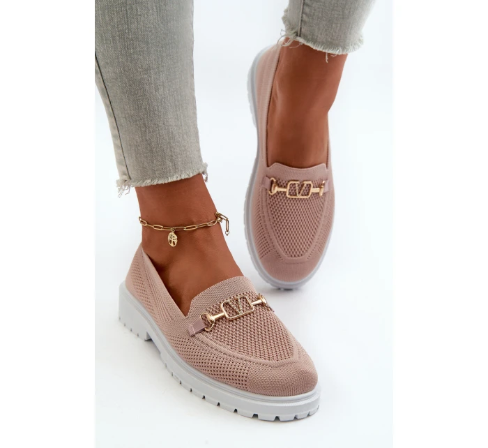 Dámské Mokasíny Na Ploché Podrážce S Zlatým Růžové model 21665508 - EVENTO Dámské Mokasíny Na Ploché Podrážce S Zlatým Růžové model 21665508 - EVENTO