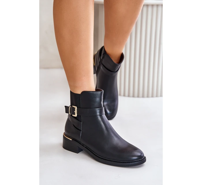 Botki Sztyblety Damskie Na Niskim Obcasie Ocieplane Czarne Zinlora Botki Sztyblety Damskie Na Niskim Obcasie Ocieplane Czarne Zinlora