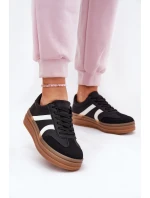 Sneakersy Damskie Na Platformie Czarne Tolianna