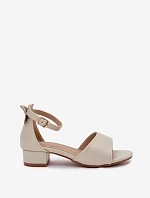 Połyskujące Sandałki Dziewczęce Na Niskim Obcasie Złote Ainare