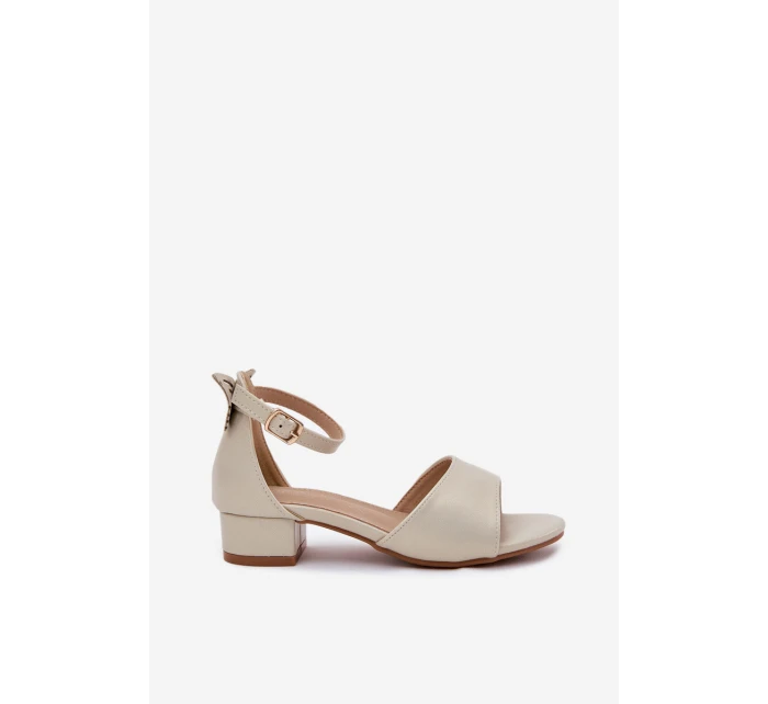 Połyskujące Sandałki Dziewczęce Na Niskim Obcasie Złote Ainare Połyskujące Sandałki Dziewczęce Na Niskim Obcasie Złote Ainare