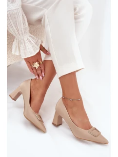 Lodičky Na Podpatku S Přezkou Nude model 21704557 - Boto