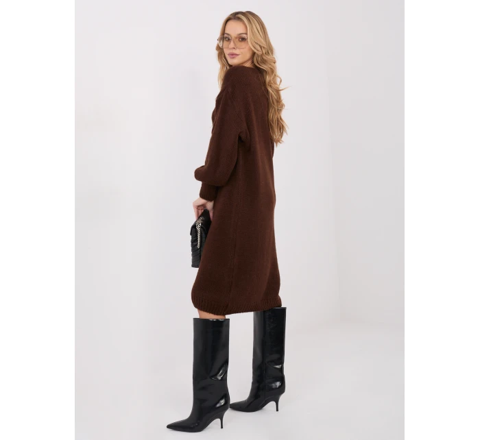 Sukienka IN SK model 21782346 ciemny brązowy - FPrice Sukienka IN SK model 21782346 ciemny brązowy - FPrice