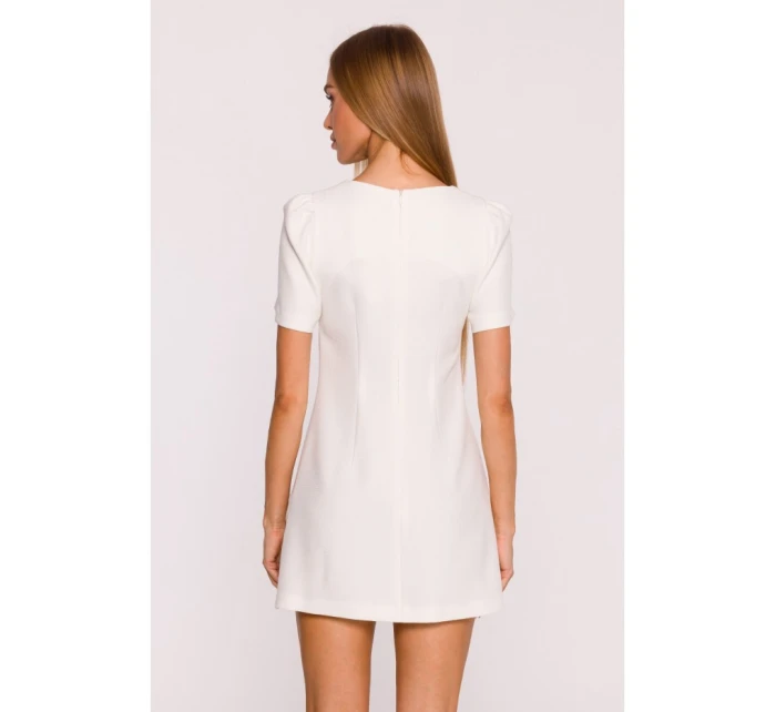 model 21061547 Mini šaty áčkového střihu krémové - Moe model 21061547 Mini šaty áčkového střihu krémové - Moe