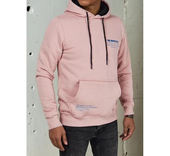 Pánská mikina s kapucí růžová Dstreet model 21976048 - FashionStreet