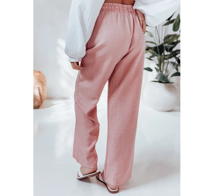 Dámské kalhoty se širokými nohavicemi růžová Dstreet model 21987423 - FashionStreet