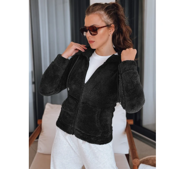 Dámska mikina s kapucňou čierna FashionStreet BY1556