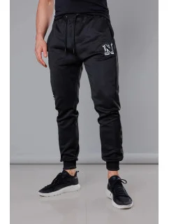Černé pánské teplákové kalhoty s potiskem model 18347900 - J.STYLE
