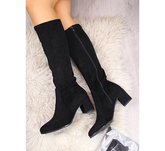 Dámské černé boty na podpatku Sergio Leone