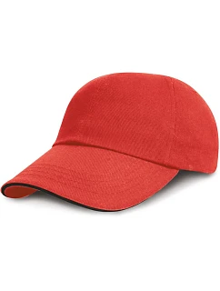 Result Headwear RC 024XP 6-panelová nízkoprofilová sendvičová čiapka 28.24XP červená/čierna