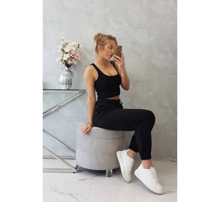 Súprava top+nohavice čierna