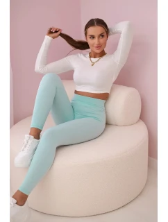 Pruhované legíny mätová