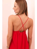 Dlouhá šaty na ramínka červená