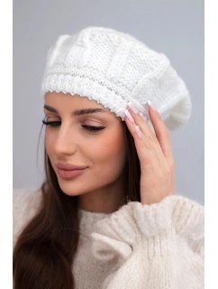 Dámská zimní čepice baret ecru model 21896602 - K-Fashion