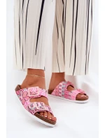 Klapki Damskie Z Klamrami I Brokatem S.Barski RB51-006 Różowe