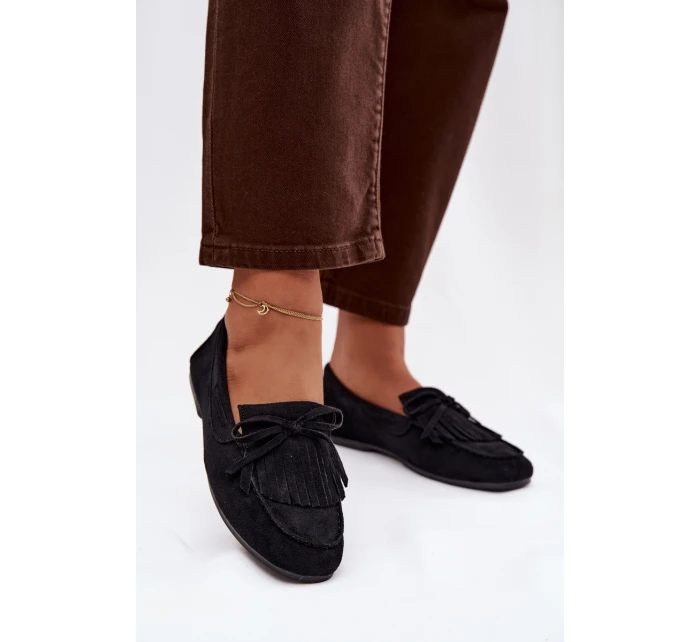 Dámské mokasíny s třásněmi černé Janelisse