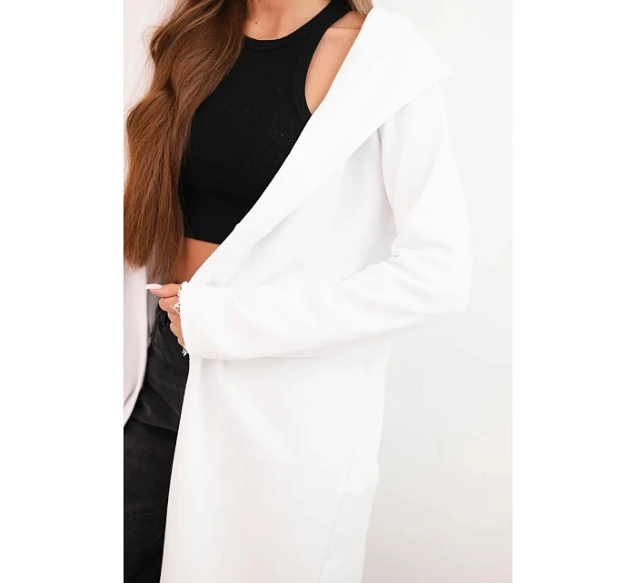 Dámsky sveter bez zapínania 35687 biely - Kesi