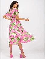 Dámske šaty DHJ SK 11331 2.32 pink-green - FPrice Dámske šaty DHJ SK 11331 2.32 pink-green - FPrice
