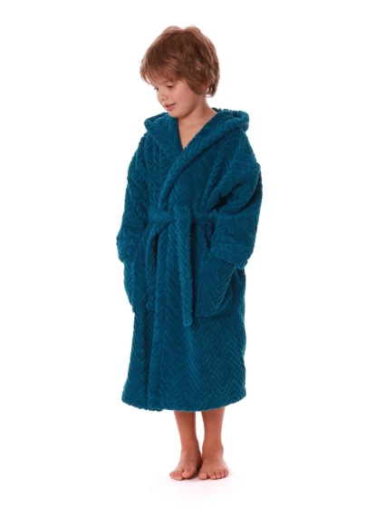 Detský župan Athena s kapucňou 3116 petrol - Vestis