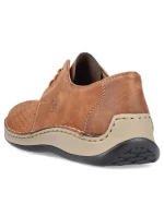 Pánské kožené polobotky M model 22008944 hnědé s ažurovým vzorem - Rieker Pánské kožené polobotky M model 22008944 hnědé s ažurovým vzorem - Rieker