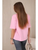 Bavlnená blúzka No Bad Days svetlo ružová