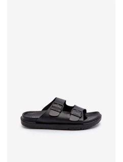 Lekkie Klapki Męskie Z Klamrami Big Star NN174597 Czarne