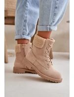 Dámske zateplené členkové topánky Workery Zippered Beige Mivael Dámske zateplené členkové topánky Workery Zippered Beige Mivael