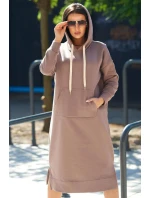 Dlouhé šaty s kapucí  béžová model 21859208 - Kesi