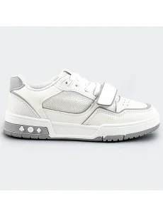 Bielo-šedé dámske dvojfarebné tenisky "adidasky" (AD-585)