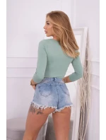 model 18746494 body s potiskem pistole tmavě mátové barvy - K-Fashion