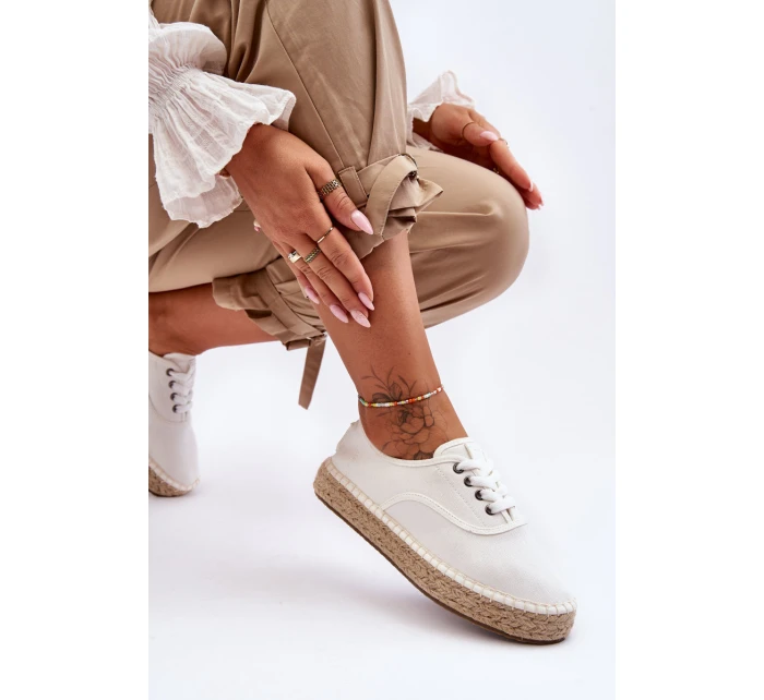 Sznurowane Trampki Espadryle Big Star LL274833 Białe Sznurowane Trampki Espadryle Big Star LL274833 Białe