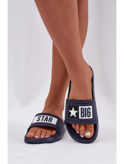 Damskie Klapki Big Star DD274A265 Granatowo-Białe Damskie Klapki Big Star DD274A265 Granatowo-Białe