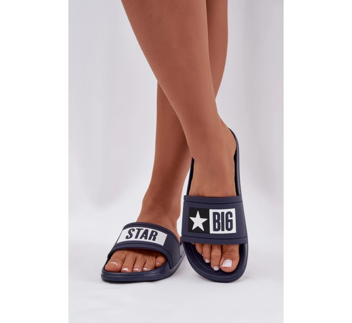 Damskie Klapki Big Star DD274A265 Granatowo-Białe Damskie Klapki Big Star DD274A265 Granatowo-Białe