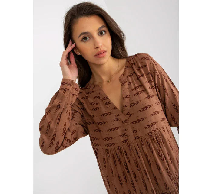 Šaty D73771M30361A4 hnedé Šaty D73771M30361A4 hnedé